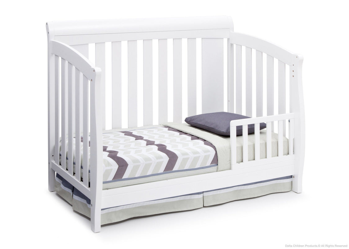 Delta Children Bianca White (130) Clermont 4-in-1 Crib, Toddler Bed Conversion a3a