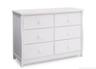 Delta Children Bianca White (130) Clermont 6 Drawer Dresser, Side View a1a 1-Clermont 6 Drawer Dresser