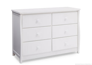 Delta Children Bianca White (130) Clermont 6 Drawer Dresser, Side View a1a 0-Clermont 6 Drawer Dresser