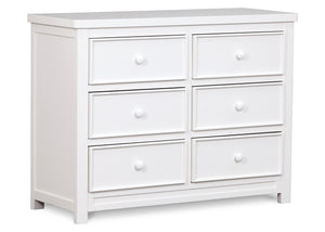 Delta Children White Ambiance (108) Bennington Sleigh 6-Drawer Dresser Side View a2a 3-Bennington Sleigh 6 Drawer Dresser