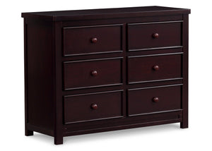 Delta Children Dark Chocolate (207) Bennington Sleigh 6-Drawer Dresser Side View b1b 6-Bennington Sleigh 6 Drawer Dresser