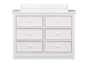 Delta Children White Ambiance (108) Bennington Sleigh 6-Drawer Dresser Front View with Changing Top a3a 2-Bennington Sleigh 6 Drawer Dresser