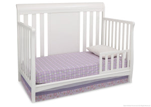 Delta Children White Ambiance (108) Bennington Sleigh 4-in-1 Crib, Toddler Bed Conversion a3a 3-Bennington Sleigh 4-in-1 Crib