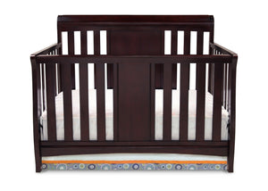 Delta Children Dark Chocolate (207) Bennington Sleigh 4-in-1 Crib, Crib Conversion Front View b1b 1-Bennington Sleigh 4-in-1 Crib