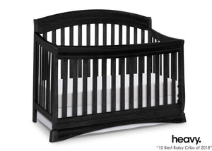 Delta Children Black (001) Solutions Curved 4 in 1 Crib, With Seal a5a 7-Solutions Curved 4-in-1 Crib