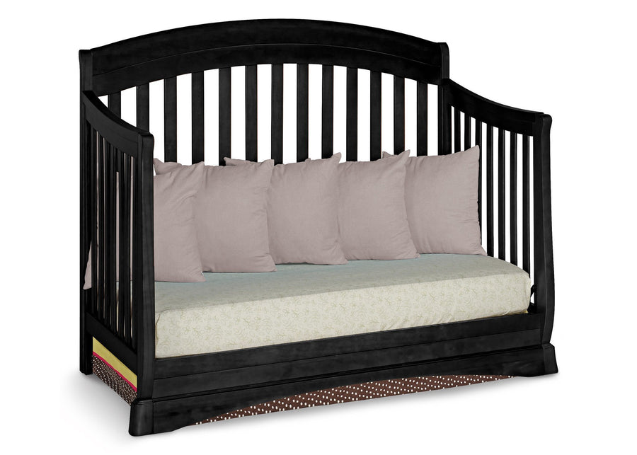 Delta Children Black (001) Solutions Curved 4 in 1 Crib, Day Bed Conversion a3a 2-Solutions Curved 4-in-1 Crib