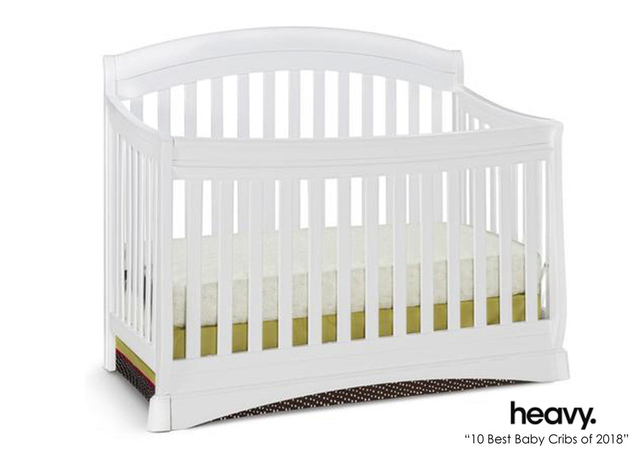 Delta Children White (100) Solutions Curved 4 in 1 Crib, With Seal, b6b 14-Solutions Curved 4-in-1 Crib