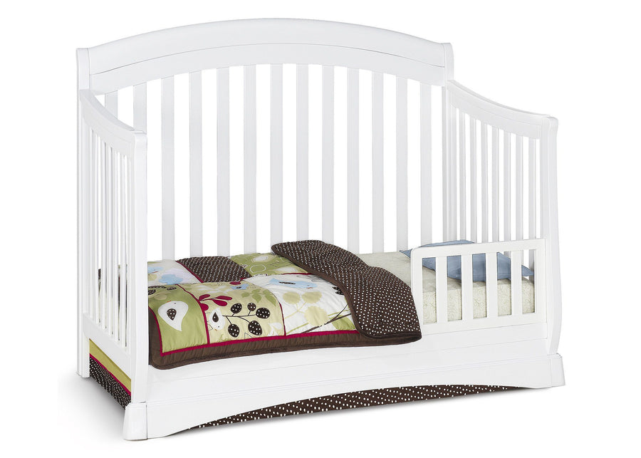Delta Children White (100) Solutions Curved 4 in 1 Crib, Toddler Bed Conversion b3b 5-Solutions Curved 4-in-1 Crib