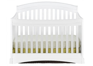 Delta Children White (100) Solutions Curved 4 in 1 Crib, Crib Conversion Front View b1b 1-Solutions Curved 4-in-1 Crib