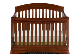 Delta Children Dark Cherry (604) Solutions Curved 4 in 1 Crib, Crib Conversion Front View c1c 2-Solutions Curved 4-in-1 Crib