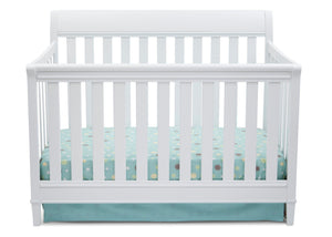 Delta Children White (100) Haven 4-in-1 Crib, Front View a1a 4-Haven 4-in-1 Crib