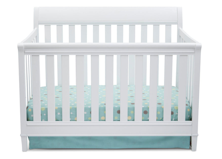 Delta Children White (100) Haven 4-in-1 Crib, Front View a1a 3-Haven 4-in-1 Crib