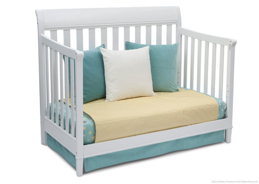Delta Children White (100) Haven 4-in-1 Crib, Day Bed Conversion a4a 6-Haven 4-in-1 Crib