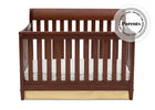 Delta Children Espresso Truffle 208 Haven 4-in-1 Crib, Crib Conversion Front View b1b with badge 9-Haven 4-in-1 Crib