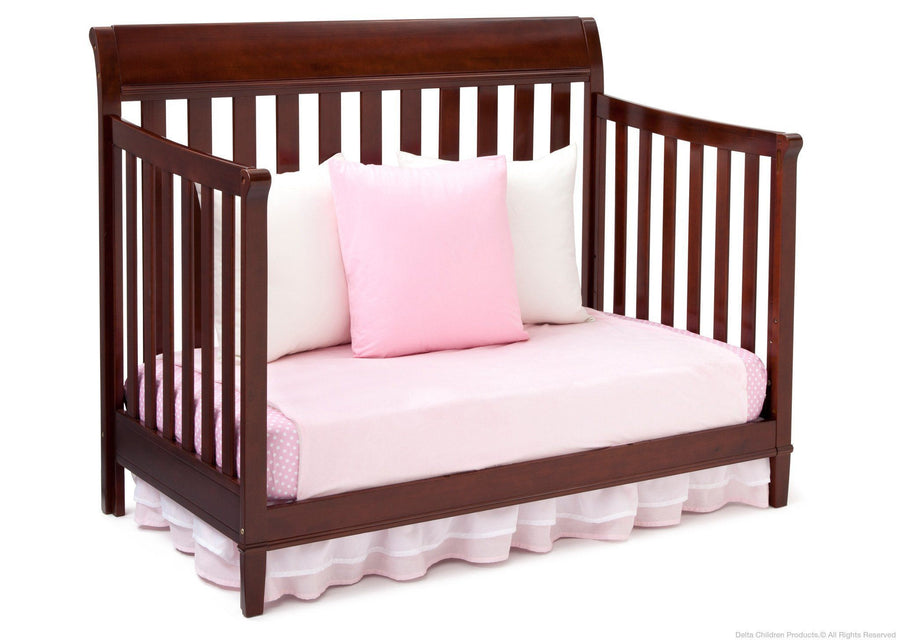 Delta Children Black Cherry Espresso (607) Haven 4-in-1 Crib, Day Bed Conversion c5c 20-Haven 4-in-1 Crib