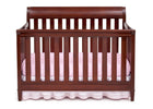 Delta Children Black Cherry Espresso (607) Haven 4-in-1 Crib, Crib Conversion Front View c2c with badge 17-Haven 4-in-1 Crib