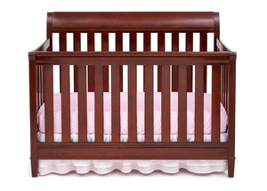Delta Children Black Cherry Espresso (607) Haven 4-in-1 Crib, Crib Conversion Front View c2c with badge 2-Haven 4-in-1 Crib