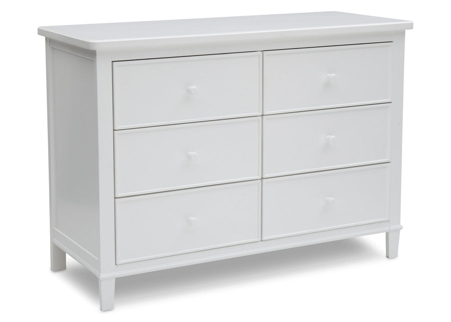 Delta Children White (100) Haven 6 Drawer Dresser, Right Silo View 7-Haven 6 Drawer Dresser