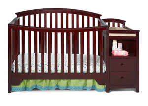 Delta Children Espresso Cherry (205) Sonoma Crib 'N' Changer, Crib Conversion Front View a1a 3-Sonoma Crib N Changer