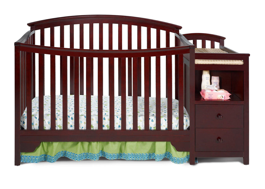 Delta Children Espresso Cherry (205) Sonoma Crib 'N' Changer, Crib Conversion Front View a1a 2-Sonoma Crib N Changer