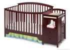 Delta Children Espresso Cherry (205) Sonoma Crib 'N' Changer, Crib Conversion Front View a2a 1-Sonoma Crib N Changer