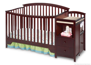 Delta Children Espresso Cherry (205) Sonoma Crib 'N' Changer, Crib Conversion Front View a2a 0-Sonoma Crib N Changer