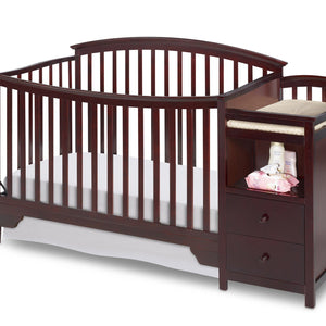 Delta Children Espresso Cherry (205) Sonoma Crib 'N' Changer, Crib Conversion Front View  7-Sonoma Crib N Changer