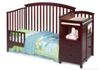 Delta Children Espresso Cherry (205) Sonoma Crib 'N' Changer, Toddler Bed Conversion a3a 3-Sonoma Crib N Changer