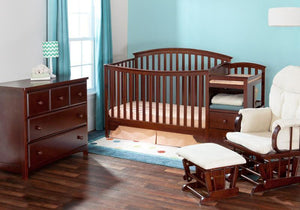 Delta Children Black Cherry Espresso (607) Sonoma Crib 'N' Changer in Setting b1b 1-Sonoma Crib N Changer