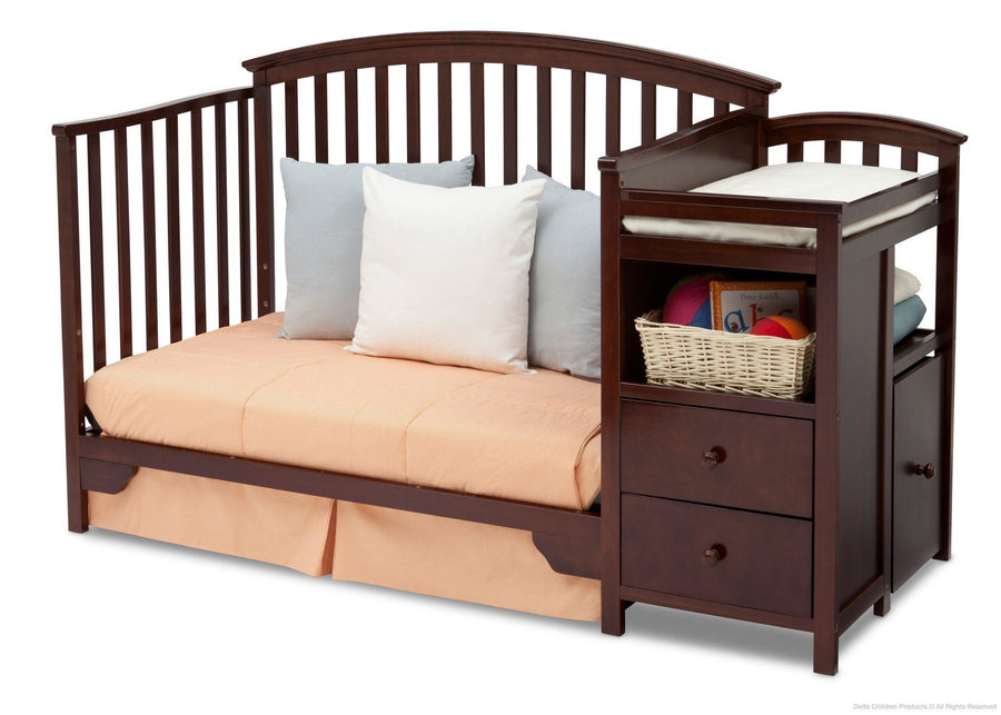 Delta Children Black Cherry Espresso (607) Sonoma Crib 'N' Changer, Day Bed Conversion b5b 9-Sonoma Crib N Changer