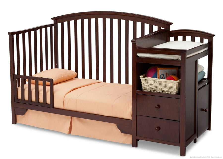 Delta Children Black Cherry Espresso (607) Sonoma Crib 'N' Changer, Toddler Bed Conversion b4b 8-Sonoma Crib N Changer