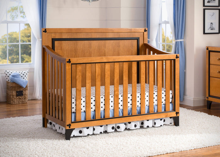Delta Children Honey / Black (925) Disney Mickey Icon 4-in-1 Crib, Hangtag,  3-Disney Mickey Icon 4-in-1 Crib