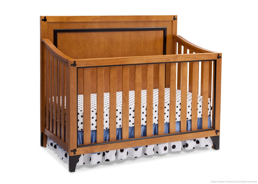 Delta Children Honey / Black (925) Disney Mickey Icon 4-in-1 Crib, Crib Conversion 7-Disney Mickey Icon 4-in-1 Crib