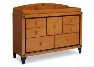 Delta Children Warm Honey / Black (925) Disney Mickey Icon 5 Drawer Dresser with Disney Mickey Icon Changing Top a3a 5-Disney Mickey Icon 5 Drawer Dresser