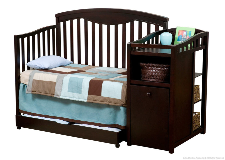 Delta Children Espresso Cherry (205) Cambridge Crib 'N' Changer, Toddler Bed Conversion a3a 2-Cambridge Crib N Changer