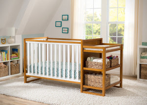 Delta Children Warm Honey / White (2053) Gramercy Crib 'N' Changer, Crib Conversion with Props 2 a2a 0-Gramercy Crib N Changer