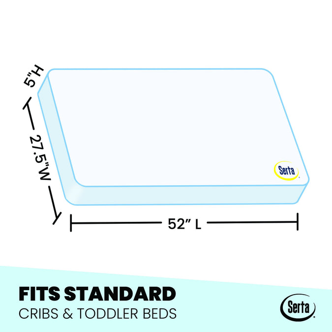 Serta Perfect Embrace Crib and Toddler Mattress, Dimensions View 6-Serta Perfect Embrace Crib and Toddler Mattress
