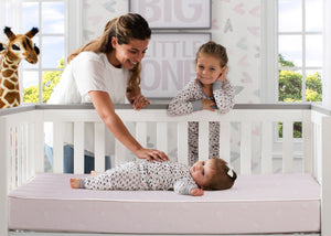 SertapedicÂ® Petals Crib and Toddler Mattress (A41102-3190-NO), with models, a1a  No Color (NO) 2-Sertapedic® Petals Crib and Toddler Mattress