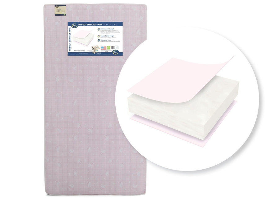 Serta Perfect Embrace Pinkâ„¢ Crib & Toddler Mattress Front View a1a No Color (NO) 1-Serta Perfect Embrace® Pink Crib & Toddler Mattress