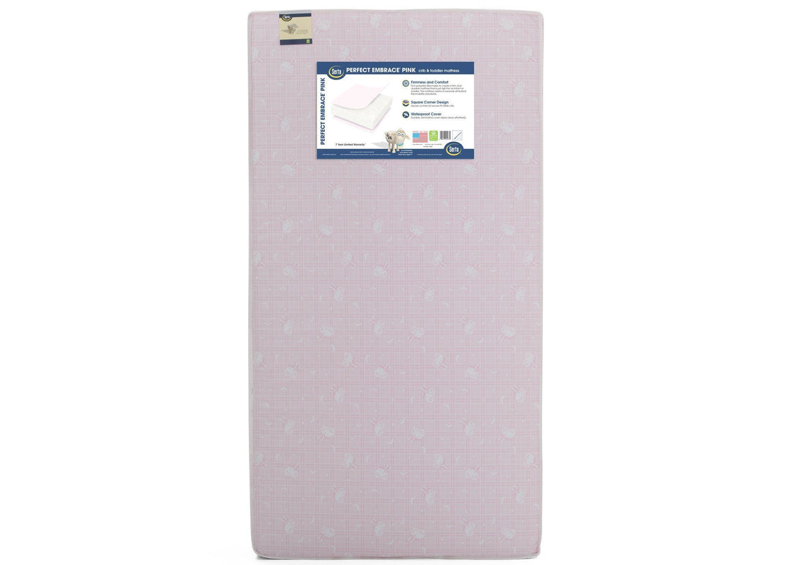 Serta Perfect Embrace Pinkâ„¢ Crib & Toddler Mattress Front View a3a No Color (NO)