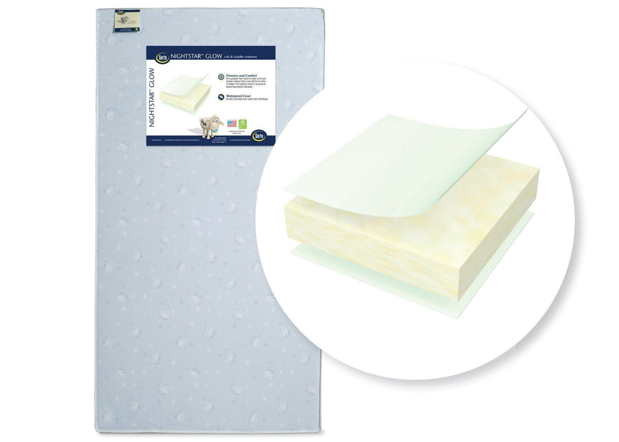 Serta Nightstarâ„¢ Glow Crib & Toddler Mattress Front View a1a No Color (NO) 1-Serta Nightstar™ Glow Crib & Toddler Mattress