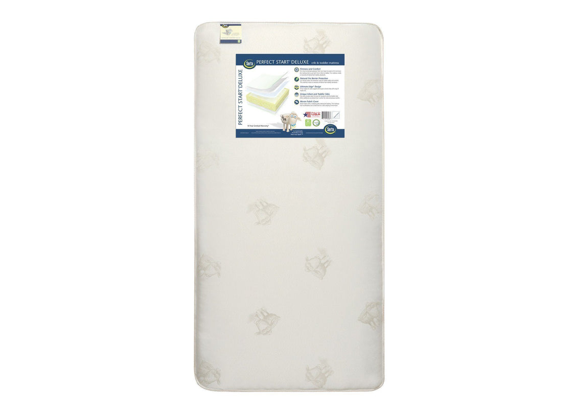 Serta Perfect Start Deluxe Crib & Toddler Mattress, Front View, a3a