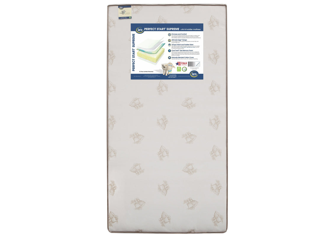 Serta Perfect Start Supreme Crib & Toddler Mattress, Front View, a3a No Color (NO)