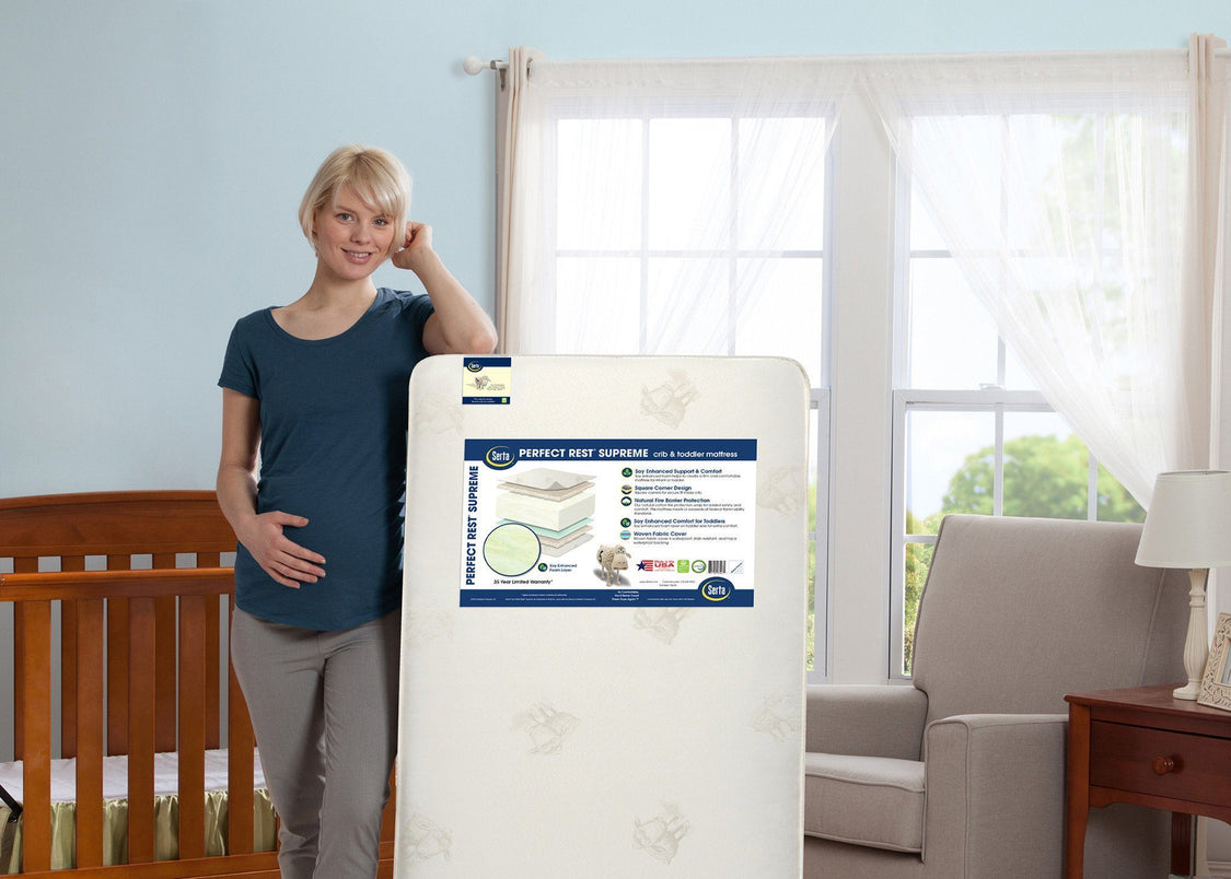 SertaÂ® Perfect RestÂ® Supreme Crib and Toddler Mattress Lifestyle View a1a No Color (NO)