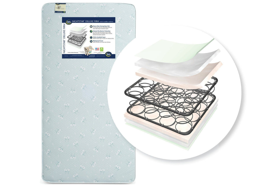 Serta Nightstarâ„¢ Deluxe Firm Crib & Toddler Mattress Front View a2a No Color (NO) 1-Serta Nightstar™ Deluxe Firm Crib & Toddler Mattress