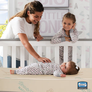 Simmons Kids SlumberTime Naturally 4-Inch Mini Crib Mattress, Lifestyle View 4-SlumberTime Naturally 4-Inch Mini Crib Mattress