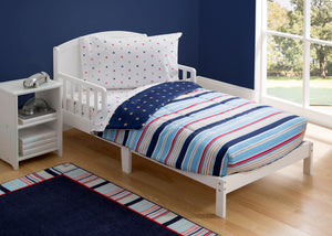 Boy 4-Piece Toddler Bedding Set, Stars and Stripes (2200) a1a 38-Boys 4-Piece Toddler Bedding Set