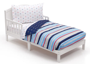 Boy 4-Piece Toddler Bedding Set, Stars and Stripes (2200) a3a 11-Boys 4-Piece Toddler Bedding Set