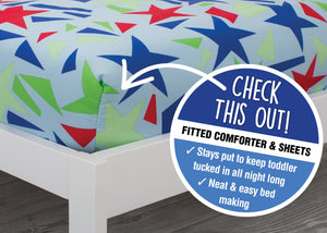 Boy 4-Piece Toddler Bedding Set, Star Gaze (2201) b2b 1-Boys 4-Piece Toddler Bedding Set