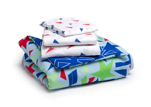 Boy 4-Piece Toddler Bedding Set, Star Gaze (2201) b4b 14-Boys 4-Piece Toddler Bedding Set
